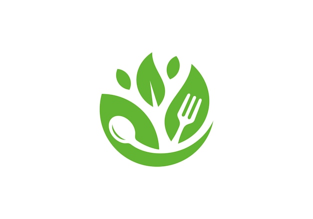 fork and spoon logo design icon symbol for health restaurant food