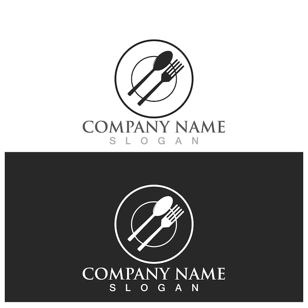 Vector fork and spoon logo and vector template