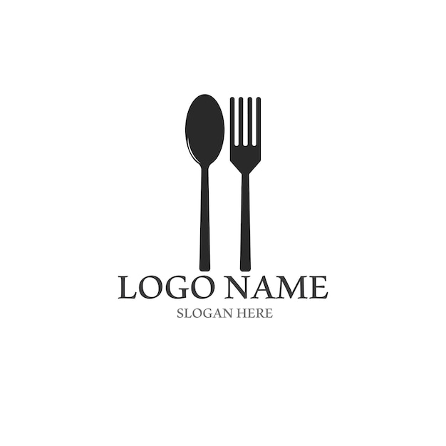 Vector fork and spoon logo and vector template