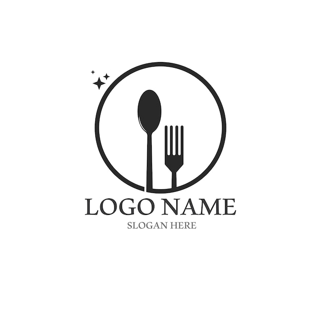 Vector fork and spoon logo and vector template