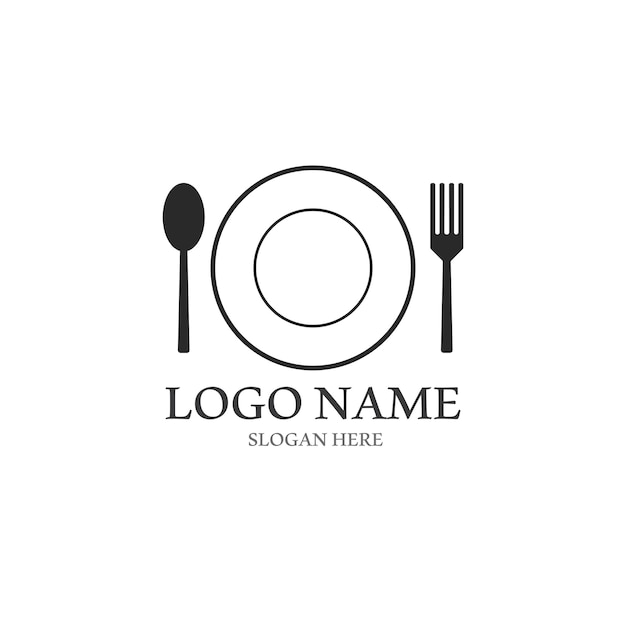 Fork and spoon logo and vector template