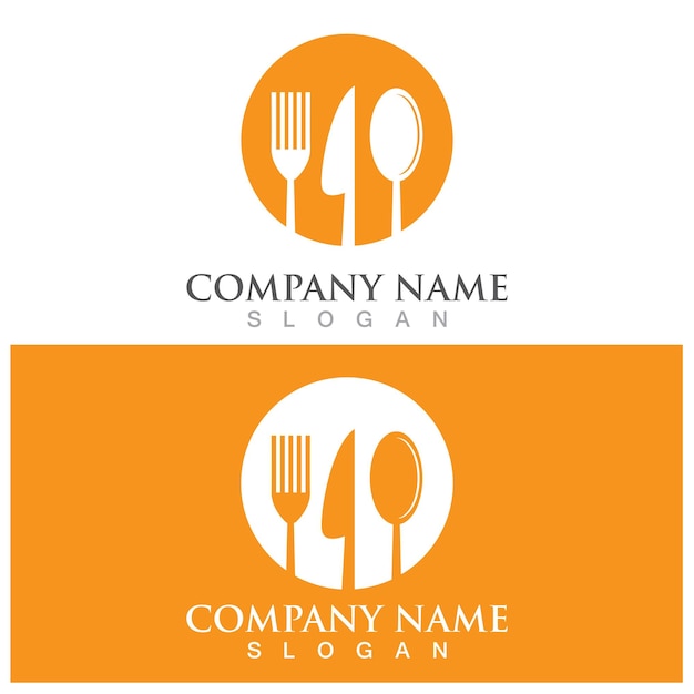 Vector fork and spoon logo and vector template