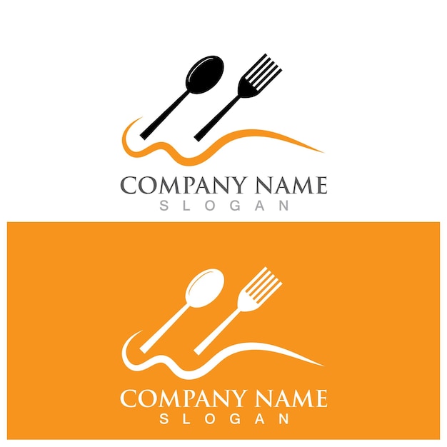 Fork and spoon logo and vector template