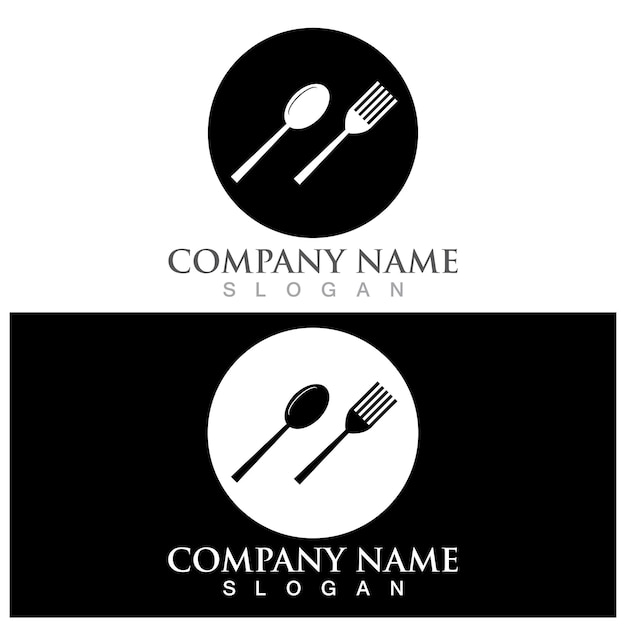 Fork and spoon logo and vector template