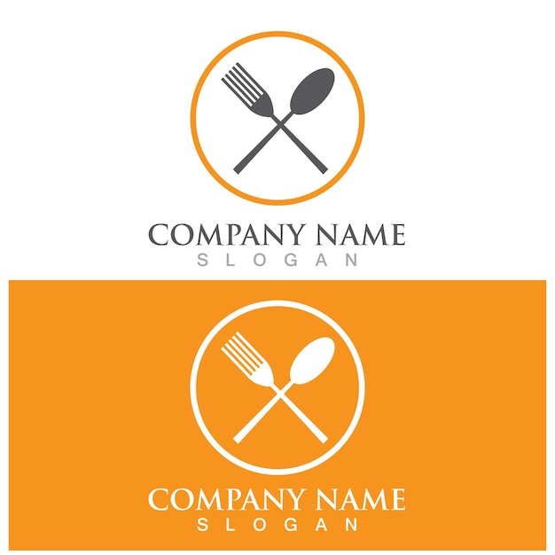 Fork and spoon logo and vector template