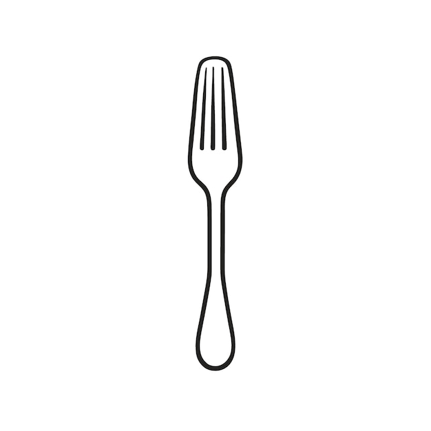 Vector fork thick line vector illustration line art