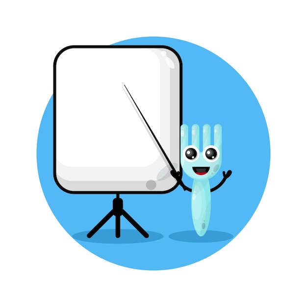 Fork wordt een schattig personage-logo voor leraren