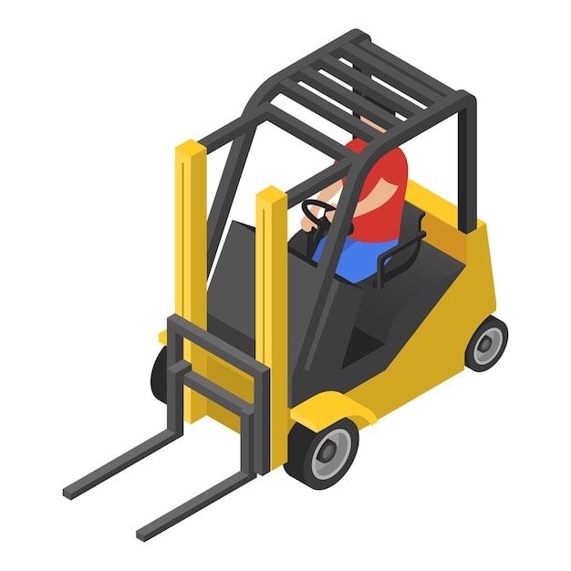 Forklift icon Isometric of forklift vector icon for web design isolated on white background