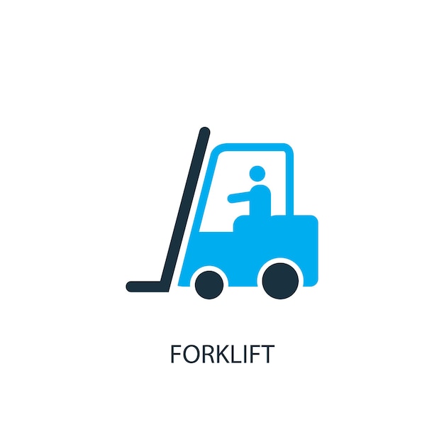 Forklift icon. logo element illustration. forklift symbol design from 2 colored collection. simple forklift concept. can be used in web and mobile.