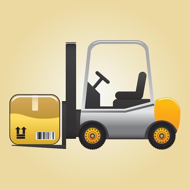 forklift to lift goods vector