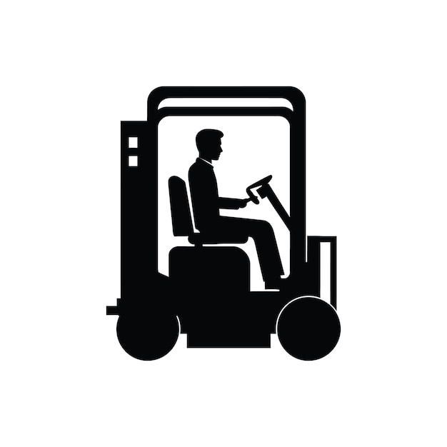 Forklift Operator Icon Simple Vector Illustration