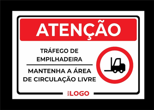 Forklift Traffic Attention Sign - Keep the circulation area free