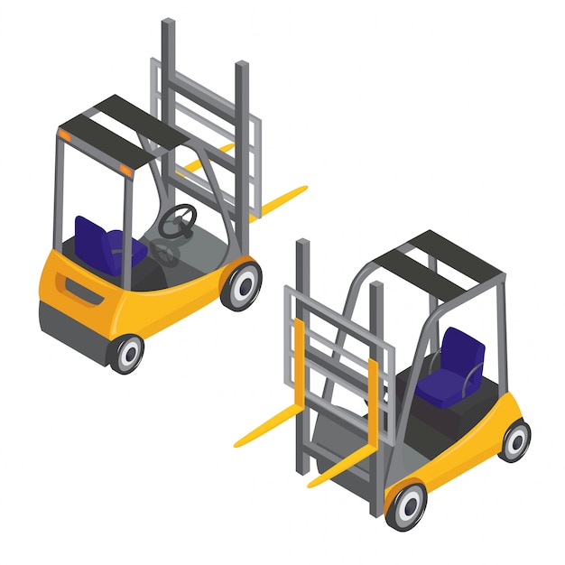 Forklift transport isometric transportation