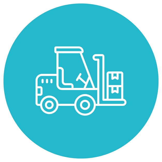 Forklift Vector Illustration Style