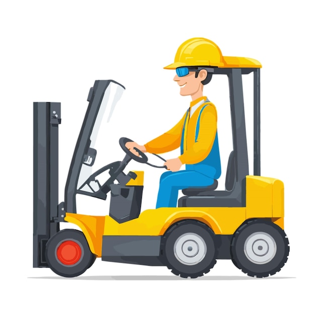 Vector forklift vector on a white background