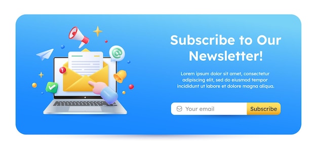 Form subscription to newsletter marketing banner