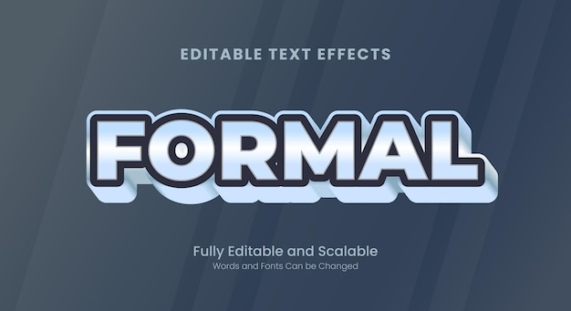 Formal 3d text effect