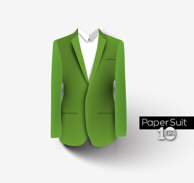 Вектор Формальный деловой костюм, макет куртки и жилета для мужчин