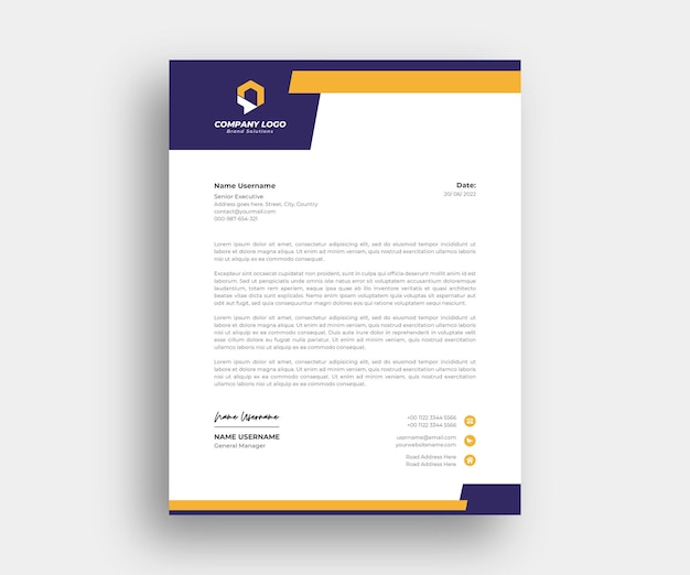Formal official clean Letterhead template
