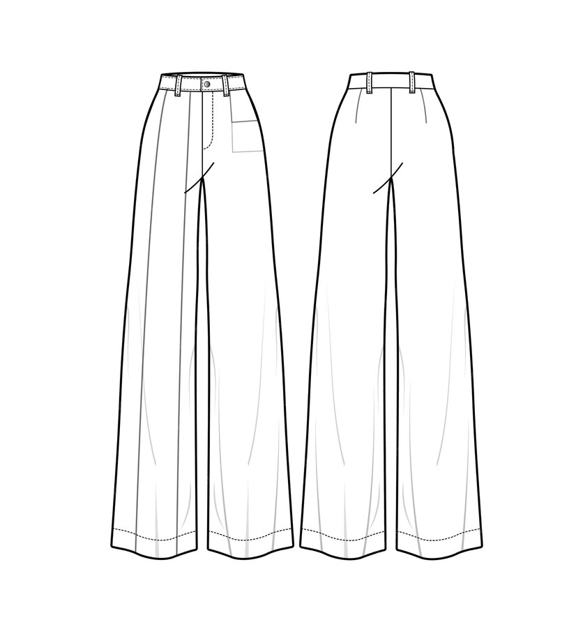 Premium Vector | Formal trousers fashion sketch template
