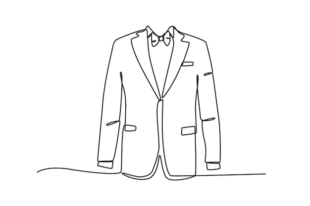 Vector formal wear suit tuxedo oneline drawing