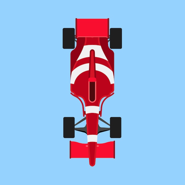 Formula 1 race car sport icon top view.