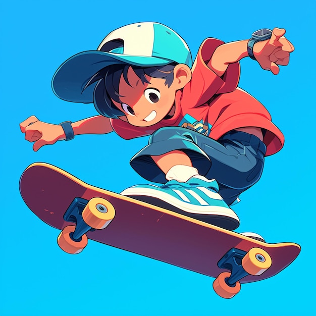 A Fort Wayne boy does skate vert in cartoon style