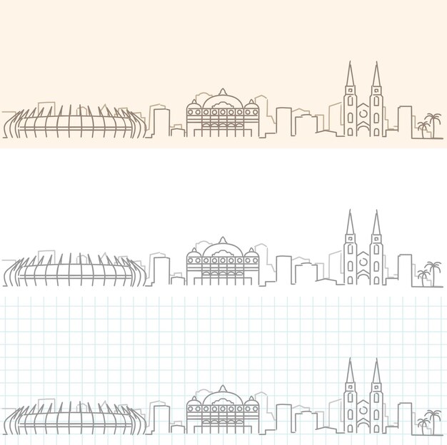 Vector fortaleza hand drawn profile skyline