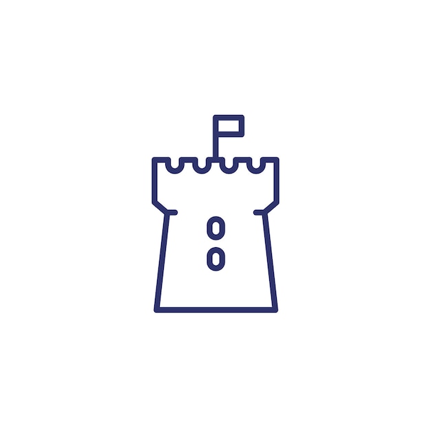 Fortress fort line icon on white