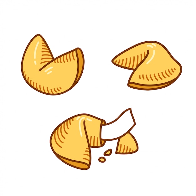 Vector fortune cookie set