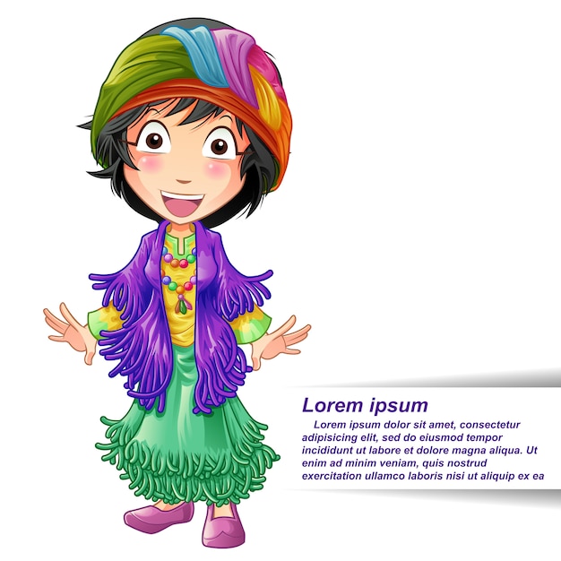 Fortune teller character in cartoon style.
