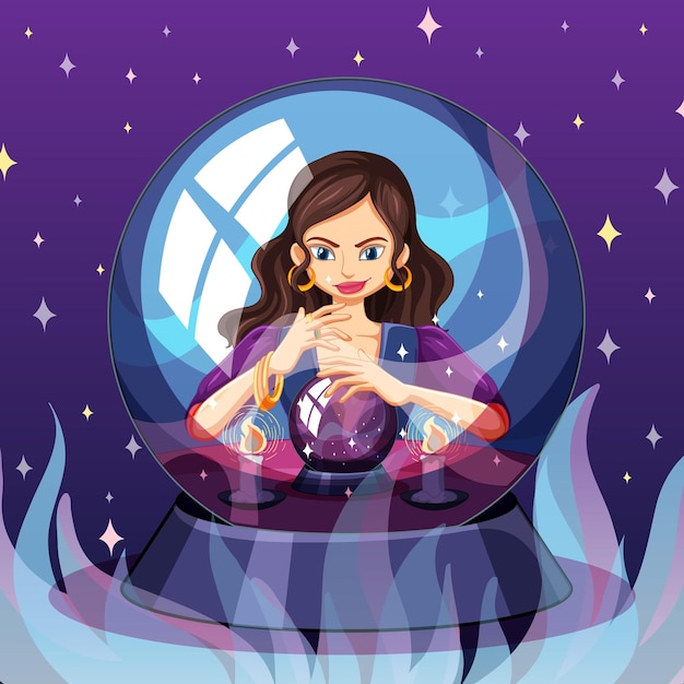 Fortune teller with crystal ball