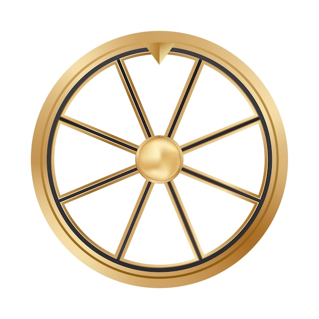 Vector fortune wheel gold template with white empty segments