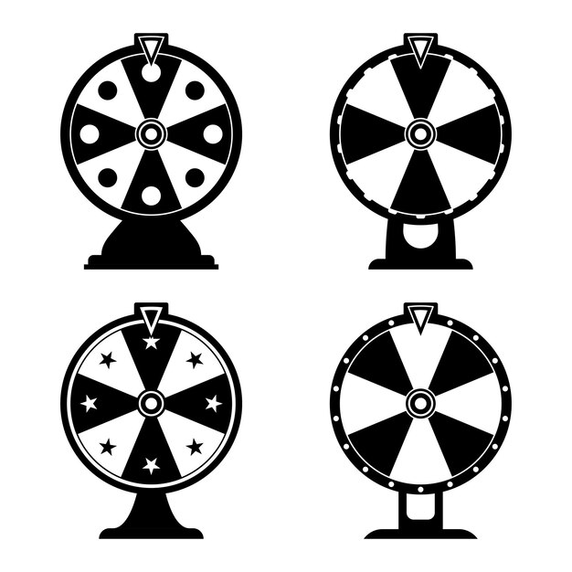 Ruota della fortuna isolata su sfondo bianco