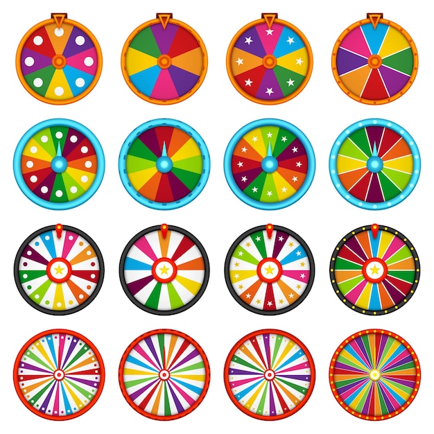 Vector fortune wheel isolated on white background