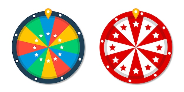 Fortune wheel vector illustration in flat style Colorful wheel of fortune on white background