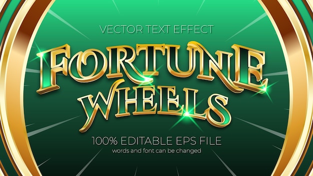 Fortune Wheels bewerkbare teksteffectstijl EPS bewerkbaar teksteffect