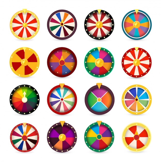 Vector fortune wheels. gambling games logo set.