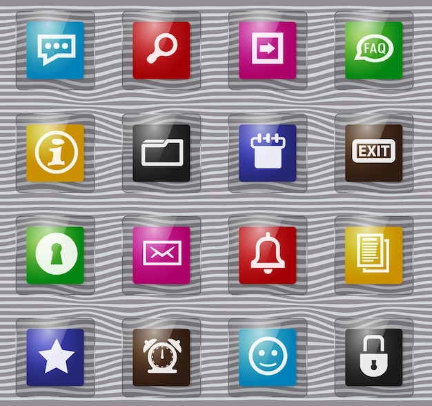 Vector forum interface glas iconen set