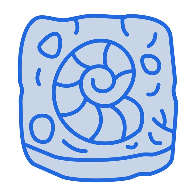 化石の青い色のイラスト