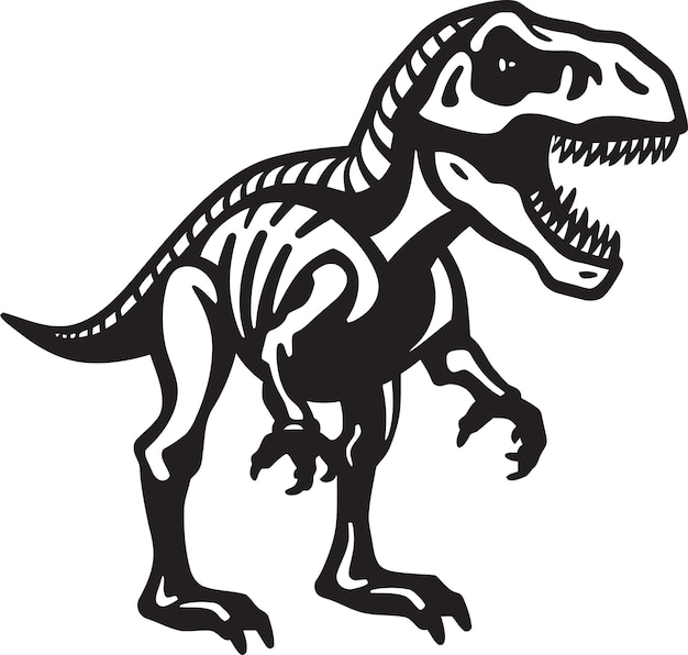 Fossil Finesse T Rex Skeleton Icon Design Oude Artefact T Rex Vector Emblem