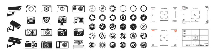 Foto camera silhouet pictogram Fotografie camera's sluiter Cameraweergave