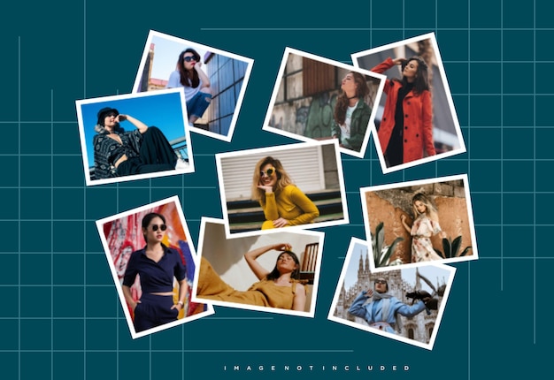 Foto collage strip effect mockup