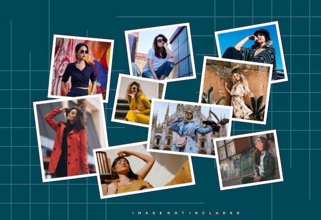 Foto collage strip effect mockup