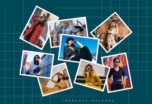 Foto collage strip effect mockup