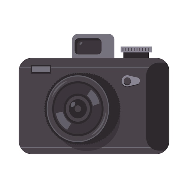 Fotocamera vector cartoon afbeelding geïsoleerd op een witte achtergrond