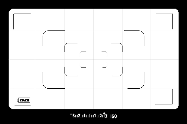 Fotocamera zoeker. Fotografie ui zoom, aanpassing focusframe en digitale zoeker.