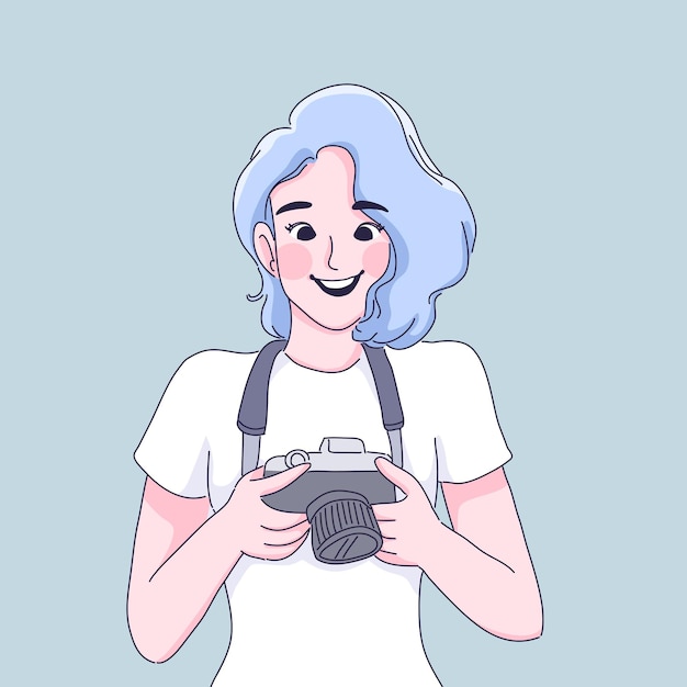 Fotograaf vrouw cartoon