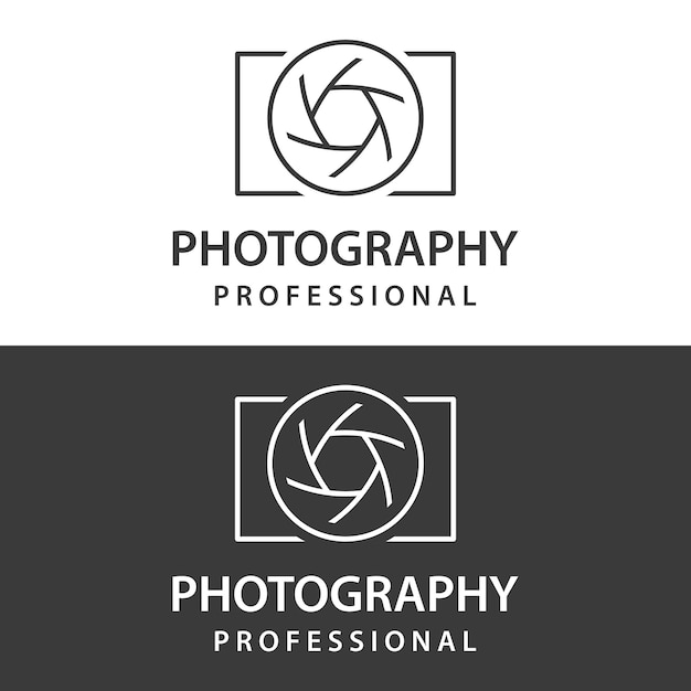 Fotografie camera logo lens camera sluiter digitale lijn professioneel elegant en modern Logo kan worden gebruikt voor studiofotografie en andere bedrijven Gebruik van sjablonen voor het bewerken van vectorillustraties