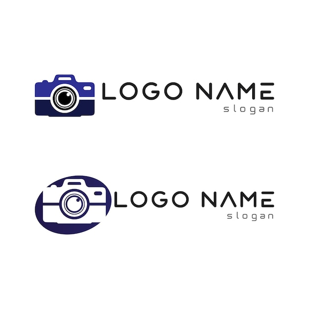 Fotografie camera logo pictogram vector ontwerpsjabloon geïsoleerd op zwarte achtergrond